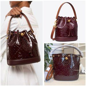 🔥NeW! Tory Burch T Monogram Patent Embossed Bucket Bag